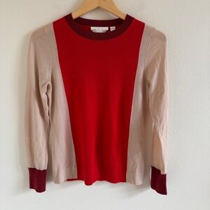 Hugo Boss Virgin Wool Color Block Fine Knit Sweater Size S